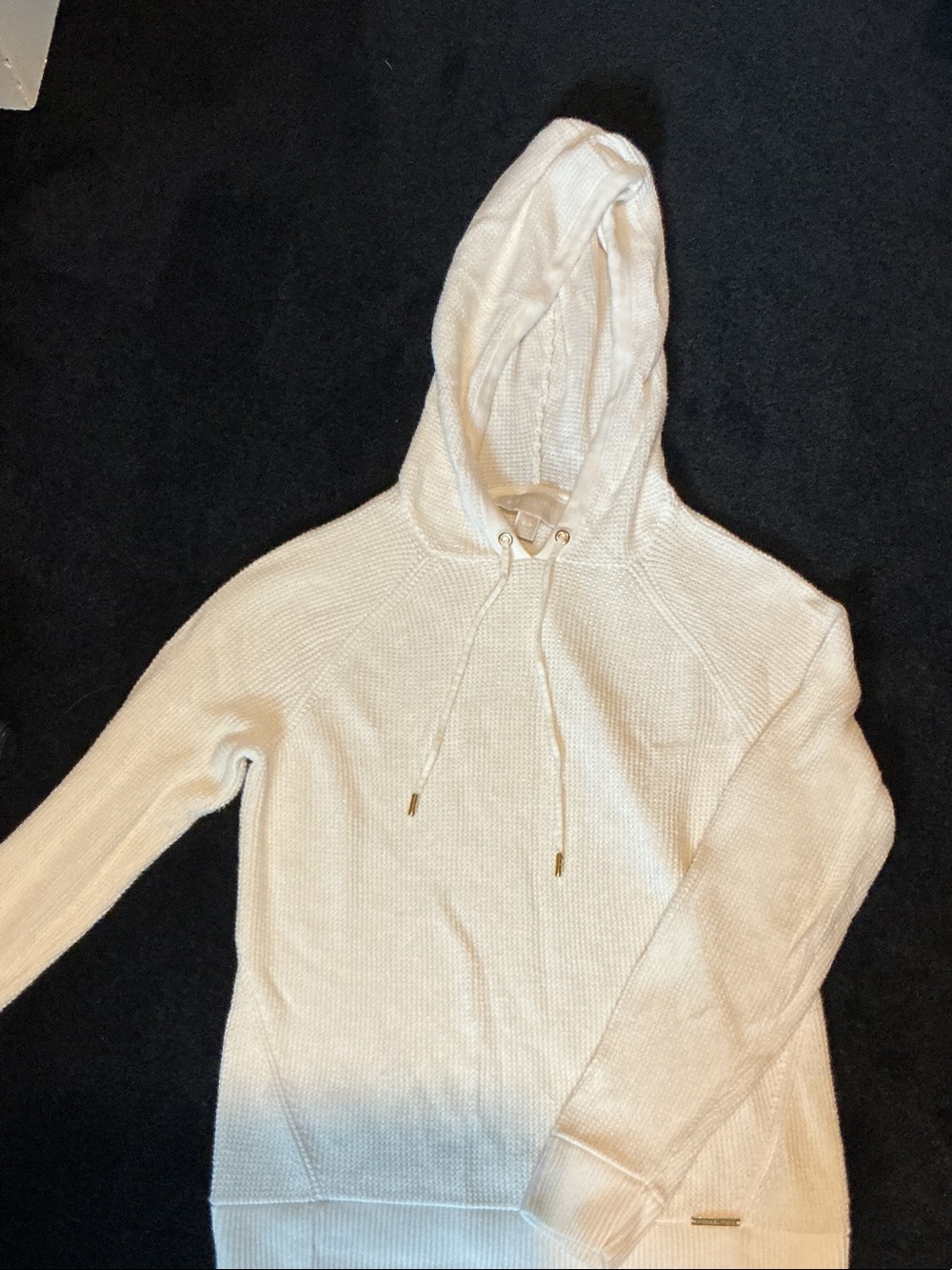 Women’s Cream Hooded Knit Pullover Sweater